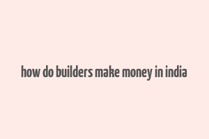 how do builders make money in india