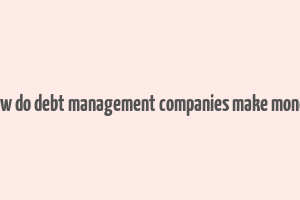 how do debt management companies make money