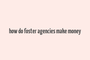 how do foster agencies make money