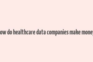 how do healthcare data companies make money