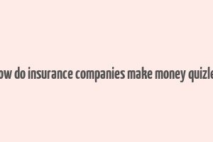 how do insurance companies make money quizlet