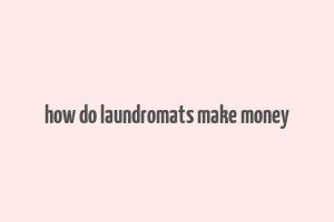 how do laundromats make money