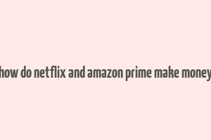 how do netflix and amazon prime make money