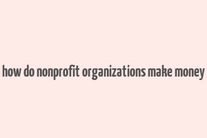 how do nonprofit organizations make money