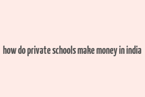 how do private schools make money in india