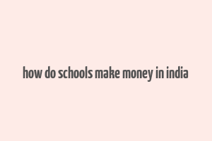 how do schools make money in india