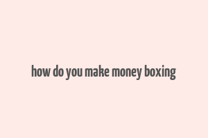 how do you make money boxing