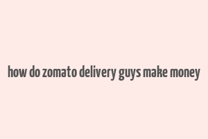 how do zomato delivery guys make money