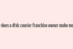 how does a dtdc courier franchise owner make money