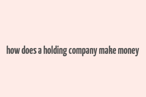 how does a holding company make money