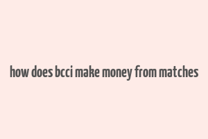 how does bcci make money from matches