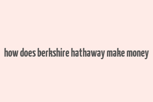 how does berkshire hathaway make money