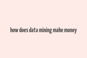 how does data mining make money