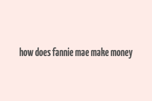 how does fannie mae make money