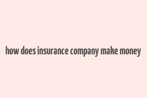 how does insurance company make money