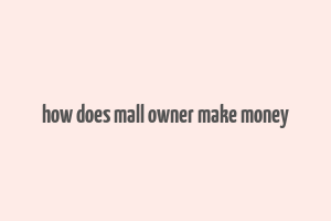 how does mall owner make money