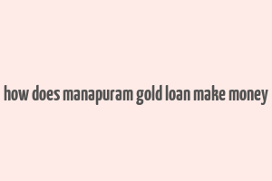 how does manapuram gold loan make money