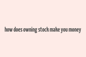 how does owning stock make you money