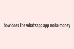 how does the whatsapp app make money