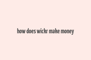 how does wickr make money