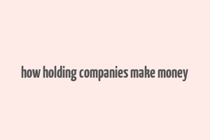 how holding companies make money