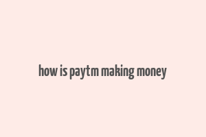 how is paytm making money