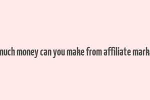 how much money can you make from affiliate marketing