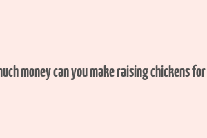 how much money can you make raising chickens for tyson