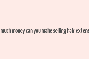 how much money can you make selling hair extensions