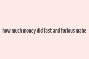 how much money did fast and furious make