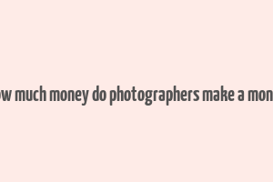 how much money do photographers make a month