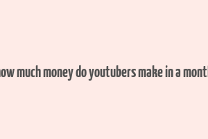 how much money do youtubers make in a month