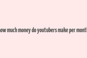 how much money do youtubers make per month