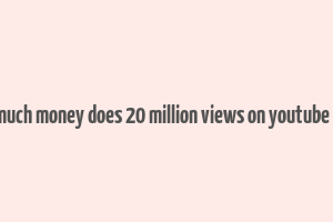 how much money does 20 million views on youtube make