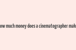 how much money does a cinematographer make