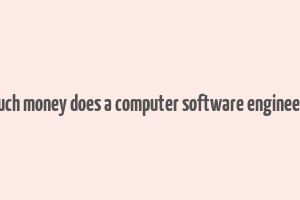 how much money does a computer software engineer make