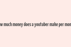 how much money does a youtuber make per month