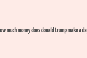 how much money does donald trump make a day