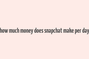 how much money does snapchat make per day