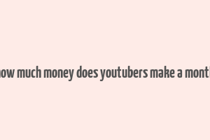 how much money does youtubers make a month