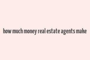 how much money real estate agents make