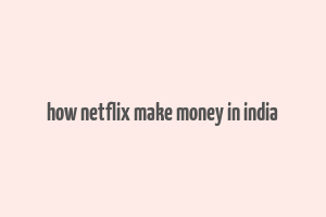 how netflix make money in india