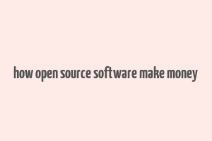 how open source software make money