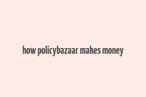 how policybazaar makes money