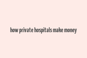 how private hospitals make money