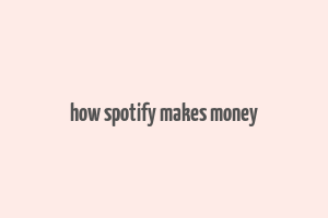 how spotify makes money