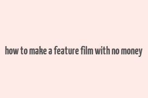 how to make a feature film with no money