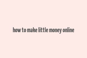 how to make little money online