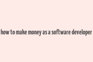 how to make money as a software developer