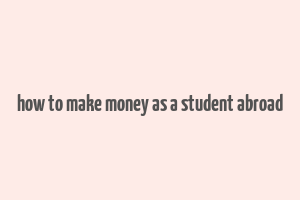 how to make money as a student abroad